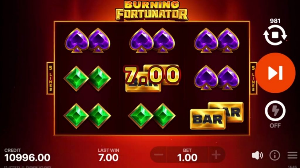 Gameplay di Burning Fortunator