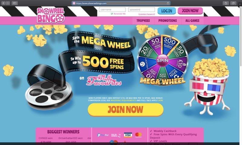 Site-ul oficial al cazinoului ShowReel Bingo