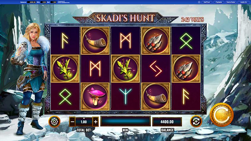 Panoramica del gameplay della slot Skadi's Hunt