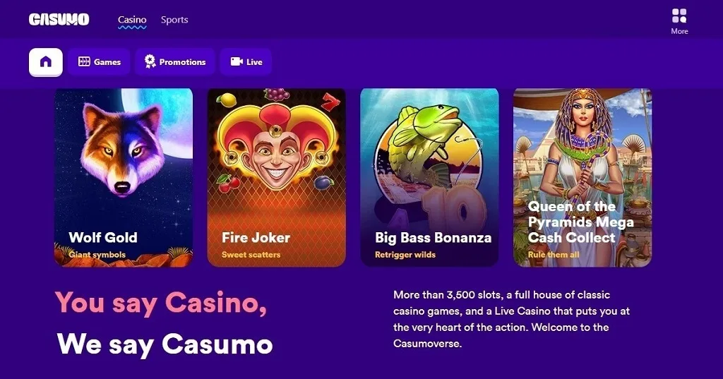 casumo online casino games